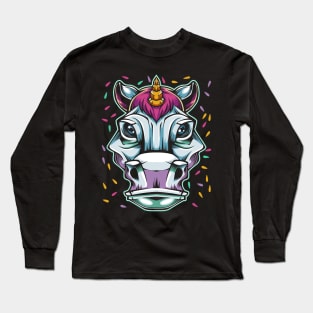 Unicorn - Horse Head Colorful Rainbow Long Sleeve T-Shirt